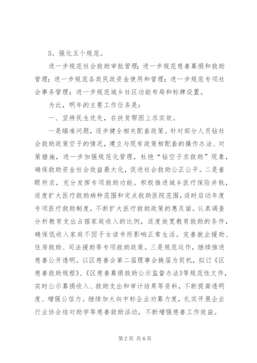 区民政局年度工作安排范文.docx