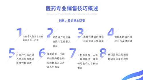 蓝色简约风医药代表销售经验分享培训课件