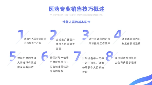 蓝色简约风医药代表销售经验分享培训课件