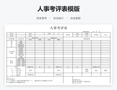 人事考评表模版