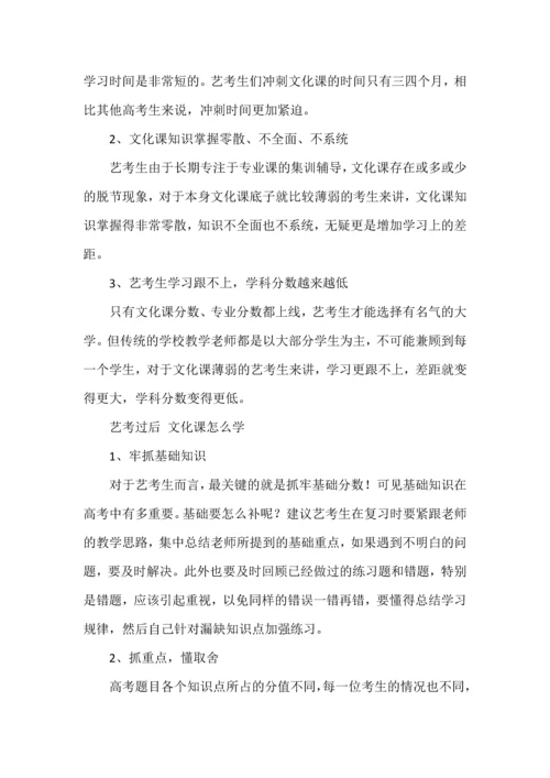 艺体生必看艺考经验借鉴及高考文化科备考攻略.docx