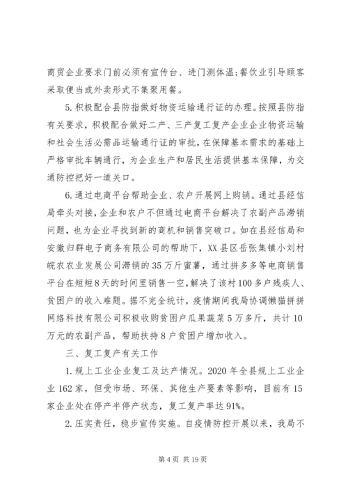 经信局XX年上半年工作总结和下半年工作计划.docx