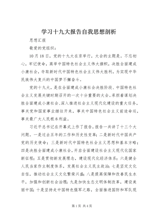 学习十九大报告自我思想剖析 (2).docx