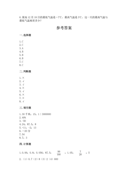 小学数学毕业测试卷汇编.docx
