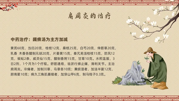 棕色古风肩周炎的中医护理PPT模板宣传PPT动态PPT
