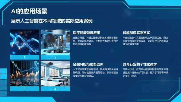 蓝色科技风通用行业AI发布会PPT模板