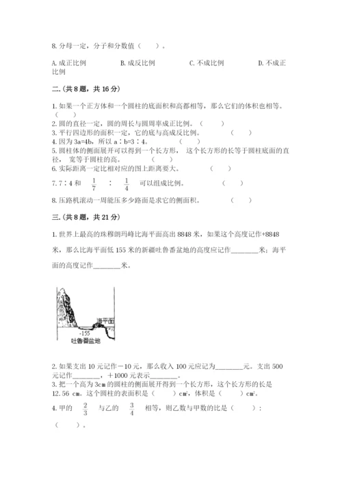 苏教版数学六年级下册试题期末模拟检测卷（历年真题）.docx