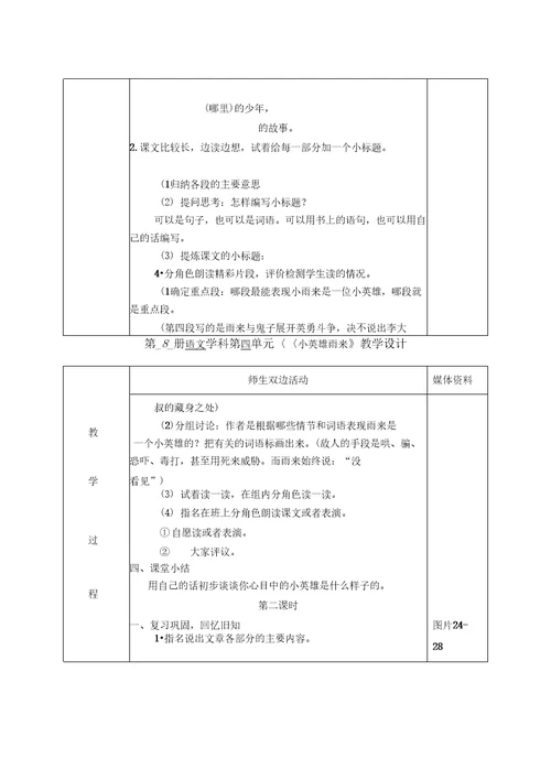 14小英雄雨来知识分享