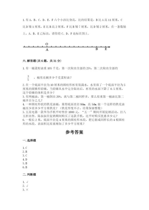 石棉县六年级下册数学期末测试卷最新.docx