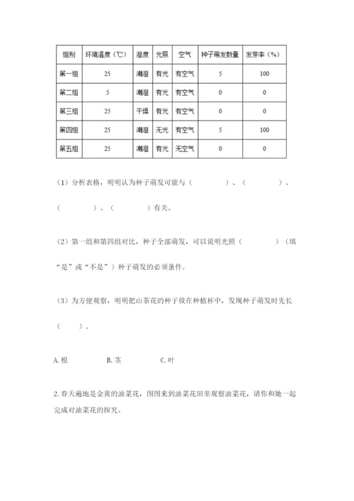 教科版科学四年级下册第一单元《植物的生长变化》测试卷【典优】.docx