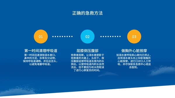 蓝色指示牌校园防溺水安全教育PPT模板