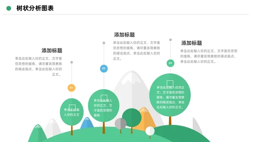 扁平简约可视化树状数据分析图表PPT