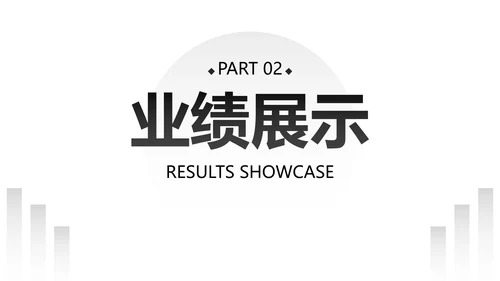 极简几何形状白底黑白述职汇报总结PPT模板