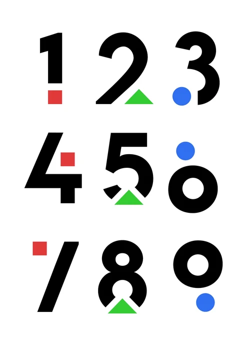 黑色简约1-9数字编号