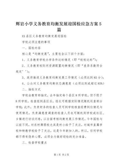 辉岩小学义务教育均衡发展迎国检应急方案5篇 (5).docx