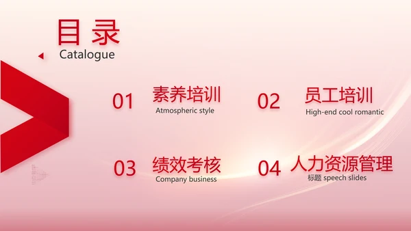 红色大气员工培训会议动态PPT模板