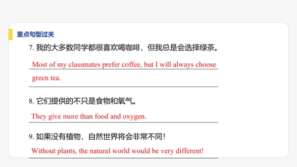 【学霸提优】Unit 6 The power of plants  单元复习课件 外研版（2024）