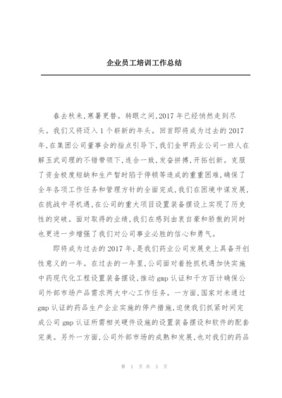 企业员工培训工作总结.docx