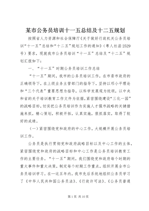 某市公务员培训十一五总结及十二五规划.docx