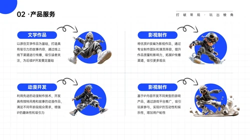 蓝白色简约IP产品商业计划书PPT模板