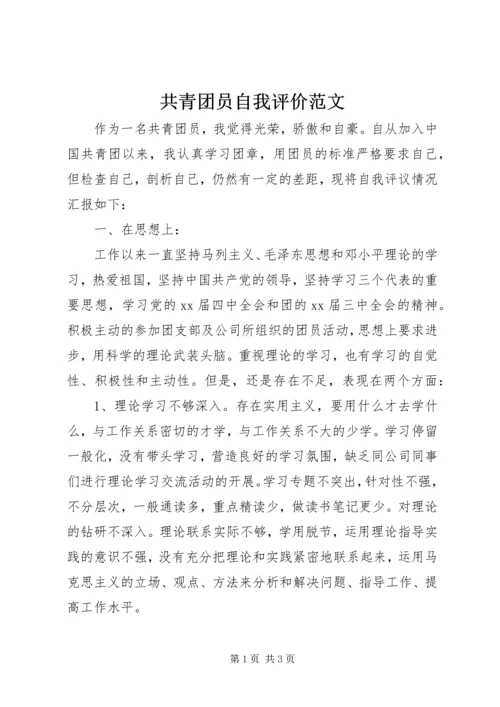 共青团员自我评价范文.docx