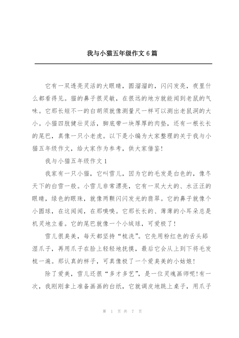 我与小猫五年级作文6篇.docx