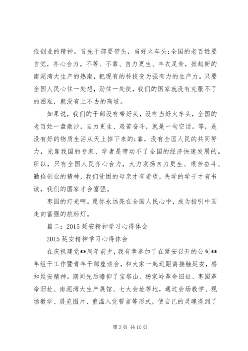 学习延安精神心得体会(精选5篇).docx