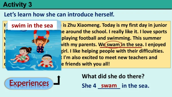 Starter Welcome to junior high!-Introduce yourself