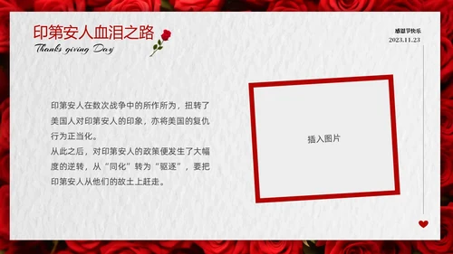 红色玫瑰温馨爱在感恩节感恩节介绍PPT