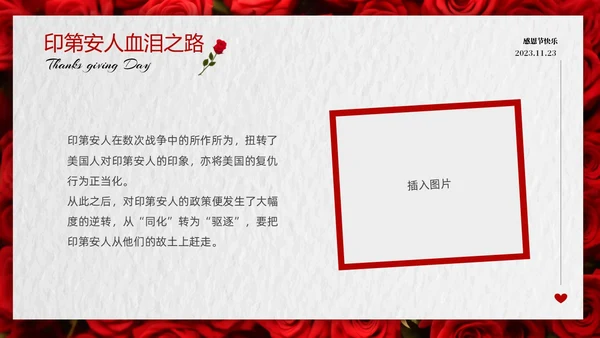红色玫瑰温馨爱在感恩节感恩节介绍PPT