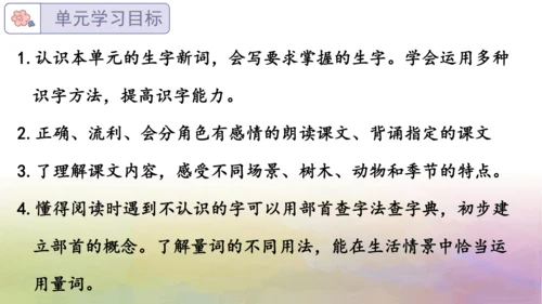 部编版二年级语文上册第二单元复习  课件
