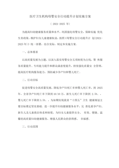 医疗卫生机构母婴安全行动提升计划实施方案.docx