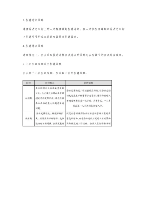 企业处于不同生命周期的招聘策略500字.docx