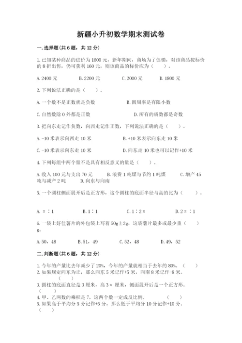 新疆小升初数学期末测试卷（实用）.docx