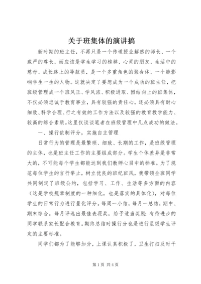 关于班集体的演讲搞.docx