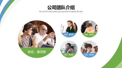 商务公司团队人物介绍PPT模板