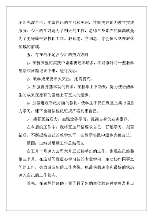 2022年试用期工作总结写法及例文-试用期工作总结简短