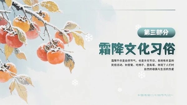绿色简约风霜降主题班会PPT模板