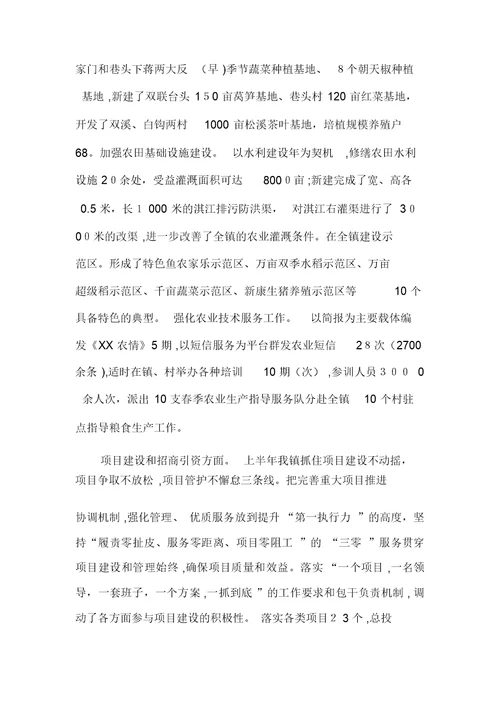 xx镇贯彻落实县第十一次党代会精神汇报材料(同名30870)