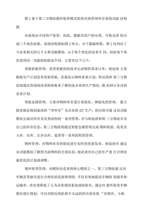 试析基于第三方物流循环取货模式