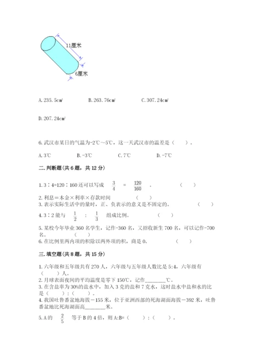 乐都县六年级下册数学期末测试卷a4版.docx