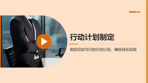 橙色商务风职业目标与行动计划书PPT模板