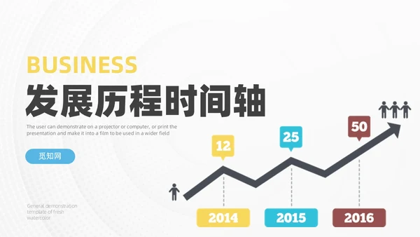 多彩发展历程企业大事记时间轴图表PPT模板