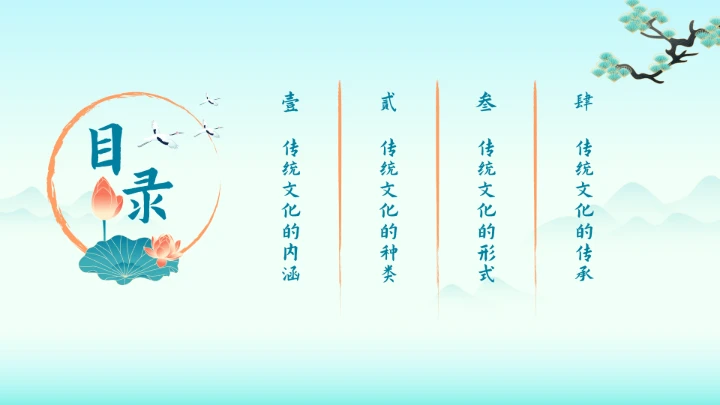 绿色中国风传统文化主题教育PPT模板