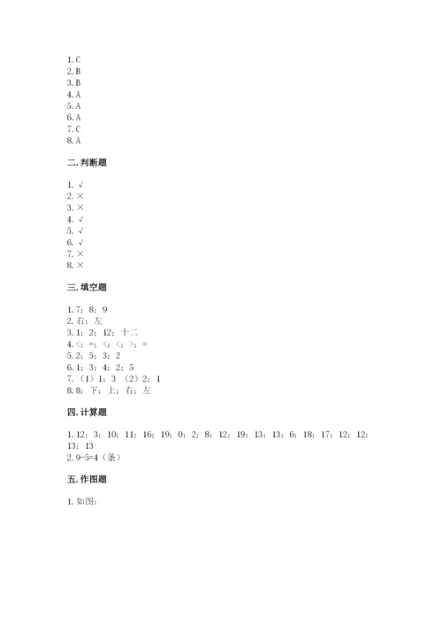 人教版一年级上册数学期末测试卷及答案（夺冠系列）.docx