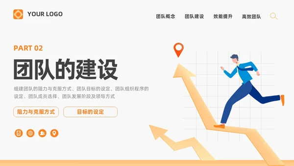 橙色打造高绩效团队绩效考核团队管理通用PPT团队建设