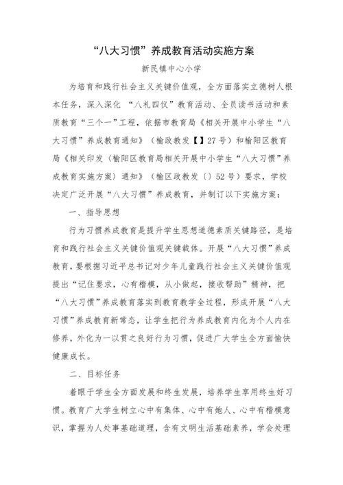 八大习惯养成教育活动专业方案和总结.docx