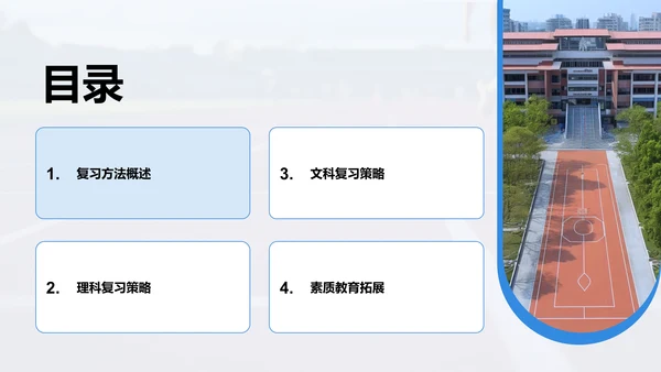蓝色商务风高考冲刺阶段复习策略PPT模板