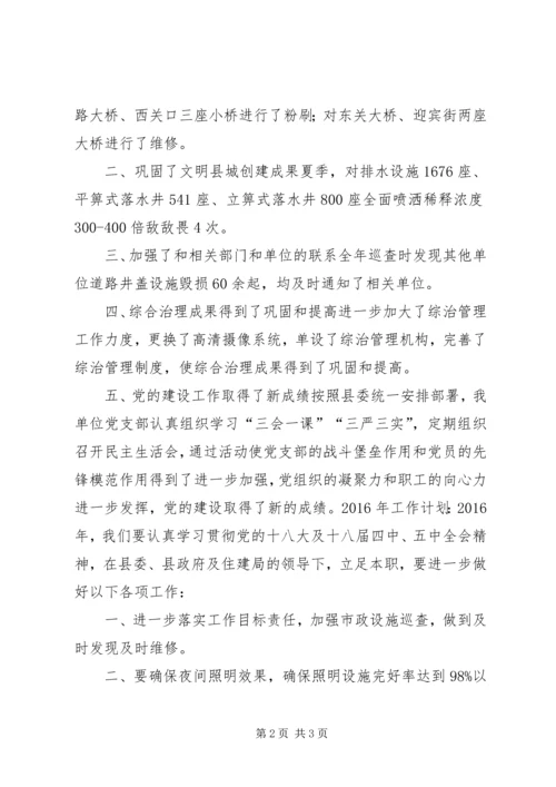 乡镇市政工程管理处年度工作总结.docx