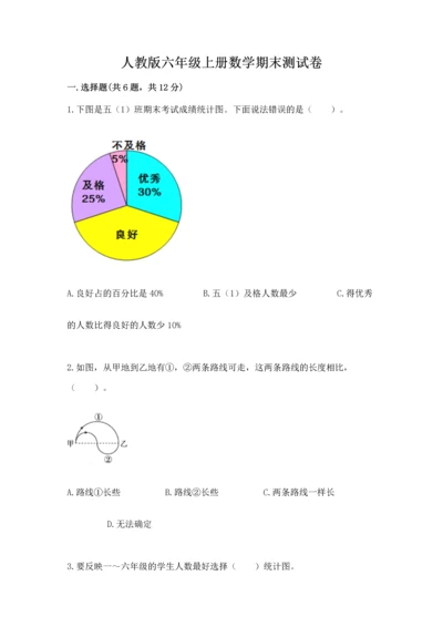 人教版六年级上册数学期末测试卷及完整答案（精品）.docx